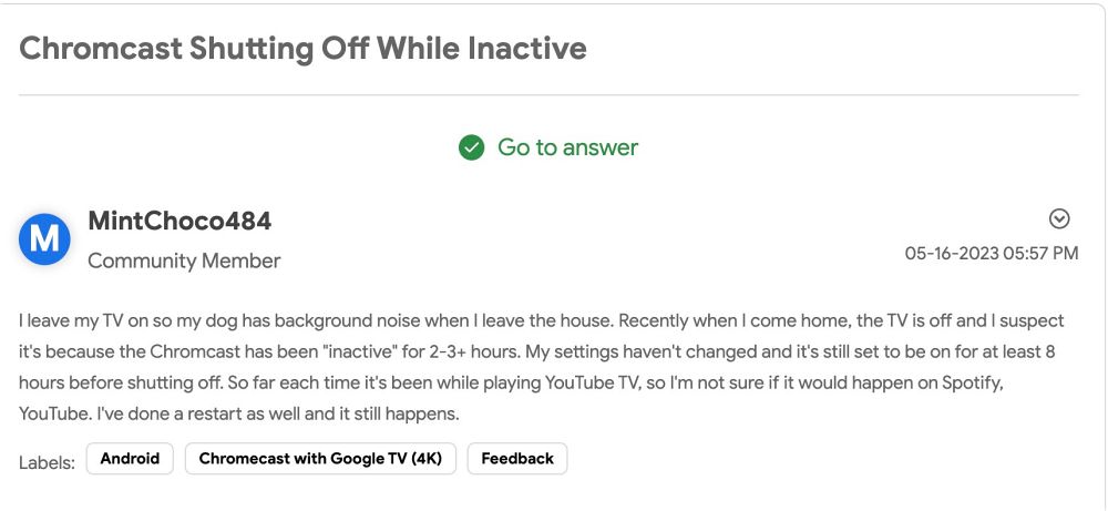 Chromecast with Google TV Ambient Mode Turns Off