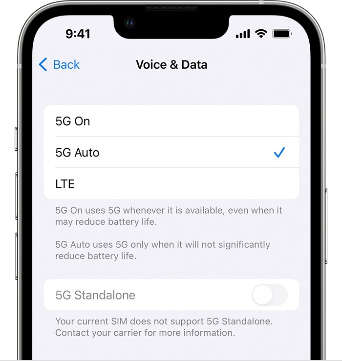 5G not working on iOS 17