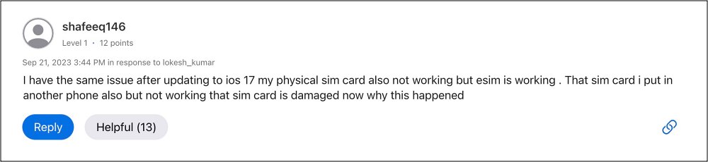 iOS 17 SIM Card Failure