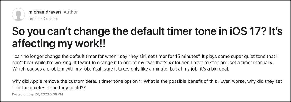 Изменить звук таймера по умолчанию в iOS 17