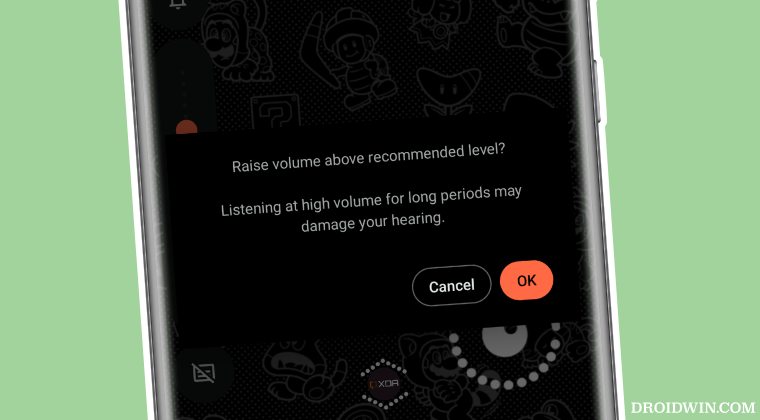 Disable High Volume Warning on Android