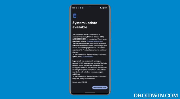 Disable System Update Notification on Android