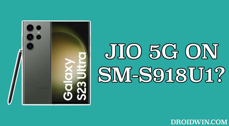 Jio 5G on Galaxy S23 Ultra SM-S918U1