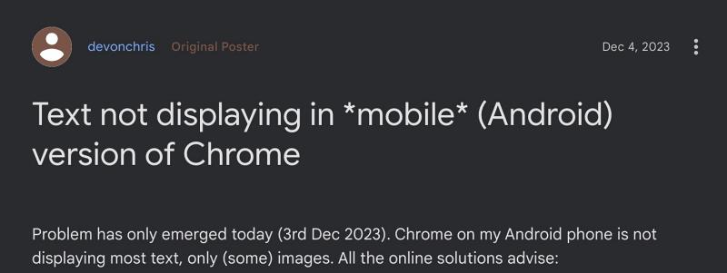 Текст не отображается в Chrome