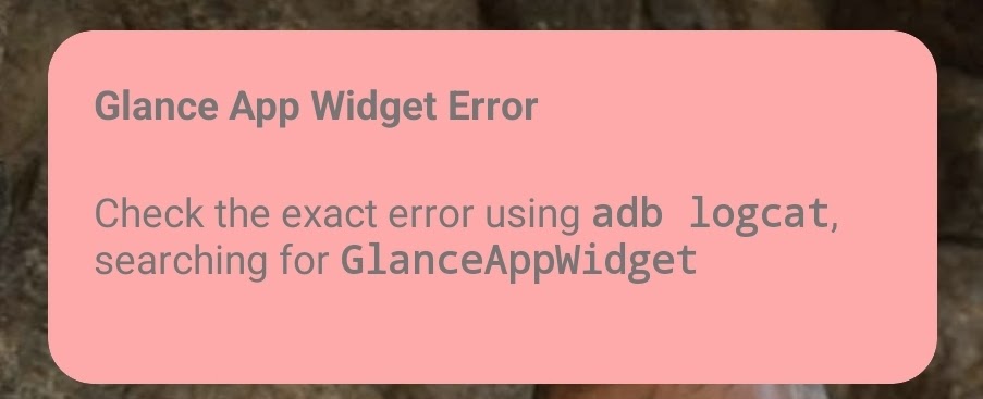 Glance App Widget Error