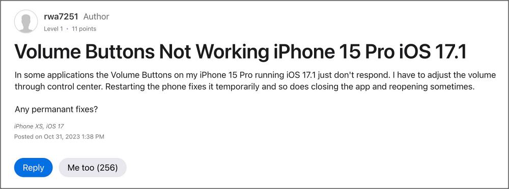 Кнопка громкости iPhone не работает на iOS 17.1