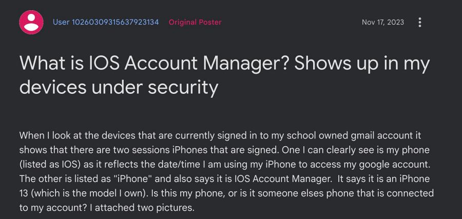 iOS Account Manager