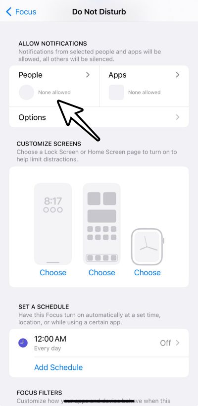 Do Not Disturb Focus not working on iOS 17