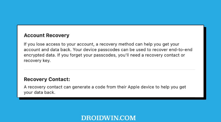 account recovery notification even after adding