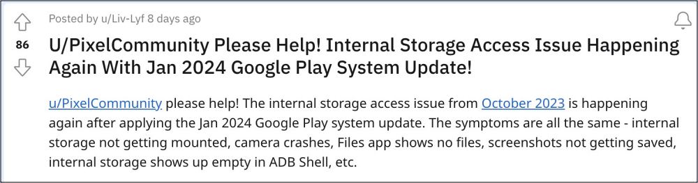 Internal storage play system update