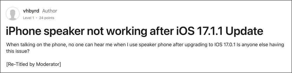 iPhone speaker not working after iOS 17