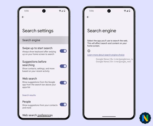 Change Search Engine in Pixel Launcher