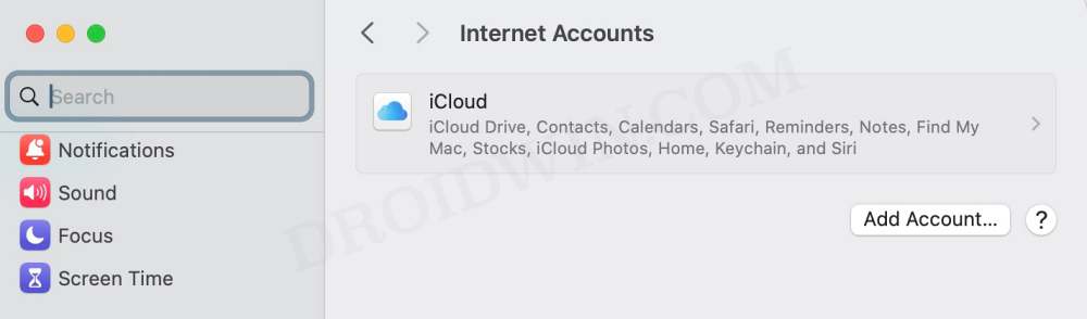 add New Account Greyed Out Mac