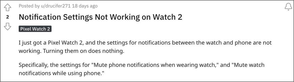 Pixel Watch 2 Mute Notifications not working