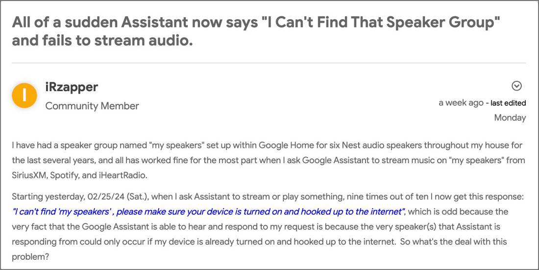Google Assistant Cannot Find Nest Speaker Group