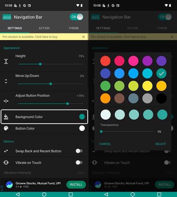 change color navigation bar