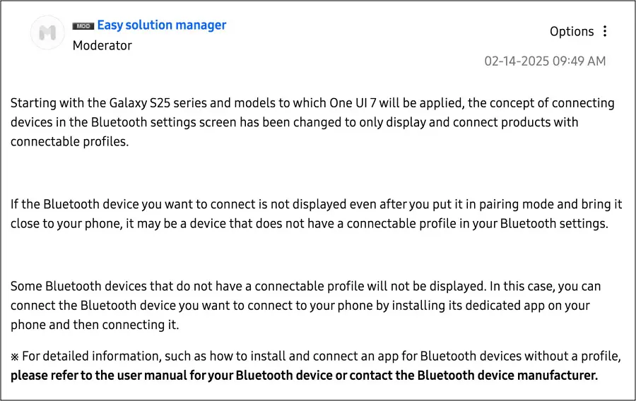 One UI 7 Bluetooth Device Search