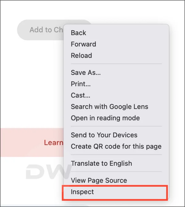 add to chrome inspect ublock