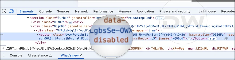 search disabled ublock