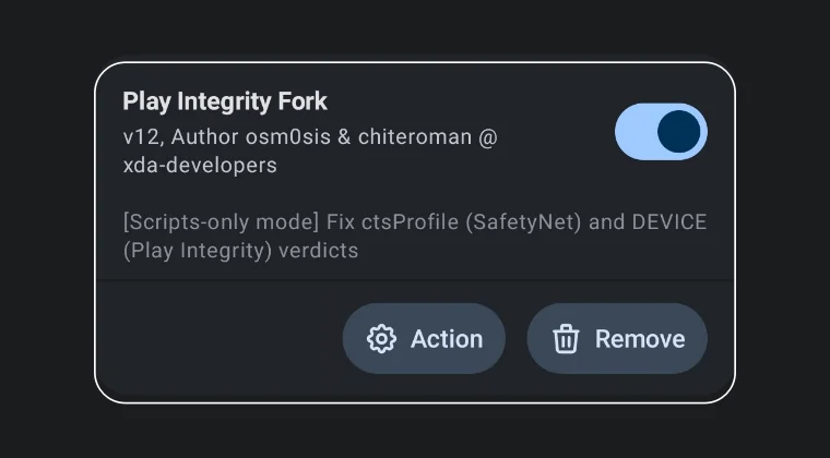action button missing apatch