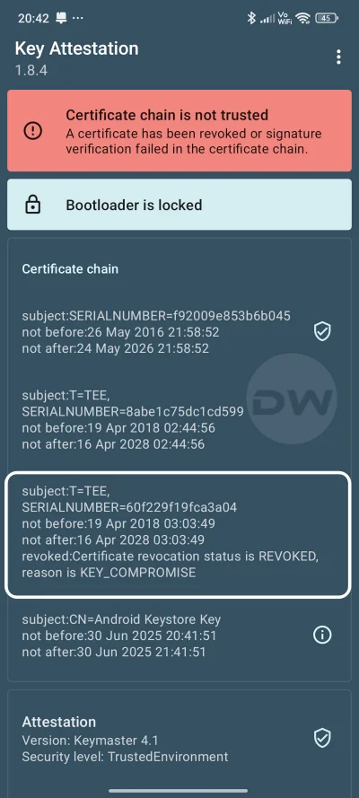 Pass Strong Integrity Using Revoked Banned Keybox File