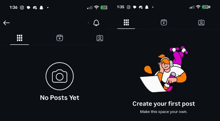 Instagram Posts Empty Create Your First Post Fixed