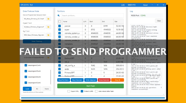 Fix Oplus EDL Tool Failed to Send Programmer/Failed to Configure